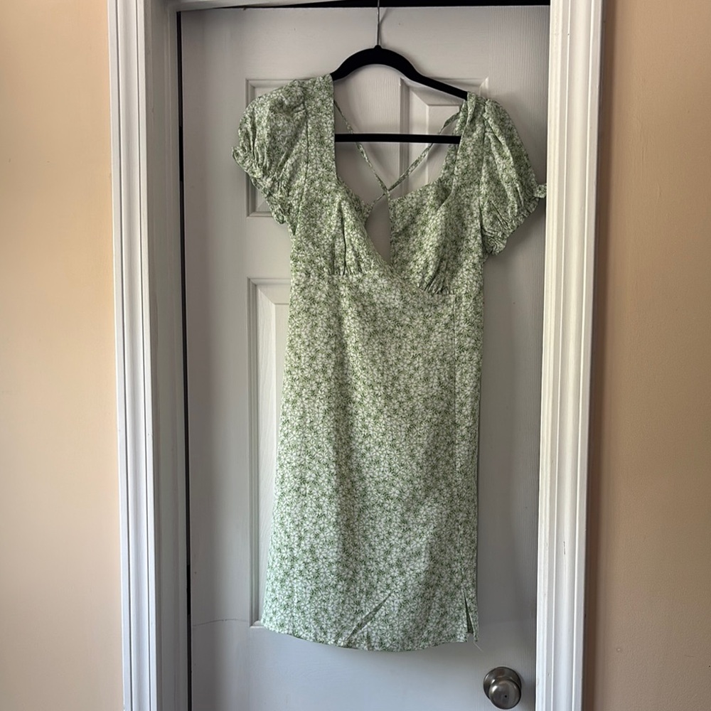 Princess Polly Green Flutter Sleeve Sheath Dress